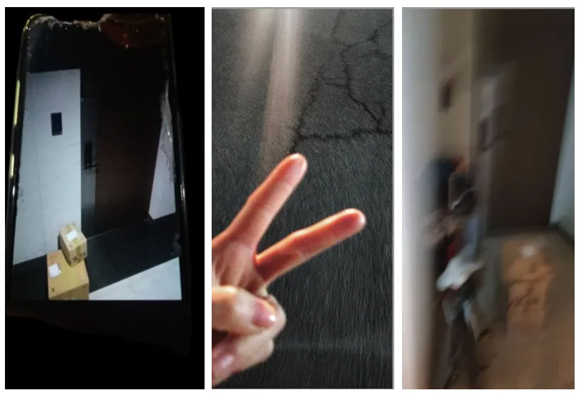 비정상으로 촬영된 배송 완료 사진 예시