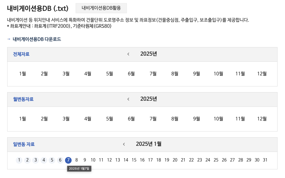 제공 데이터 주기